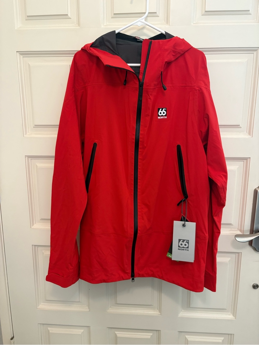 66 Degree North Men's Red Hooded Rain Jacket XXXL
